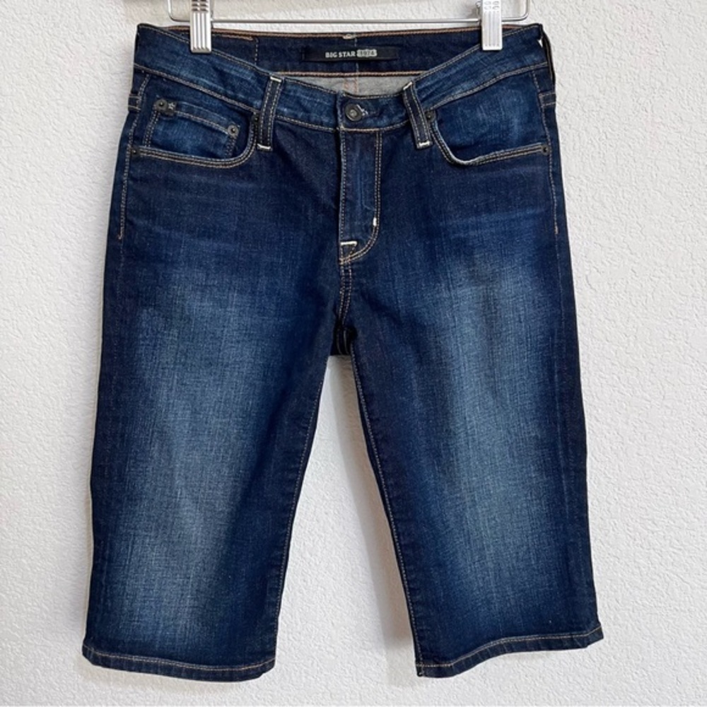 Big Star Dark Wash Denim Distressed Bermuda Jeans Shorts 6